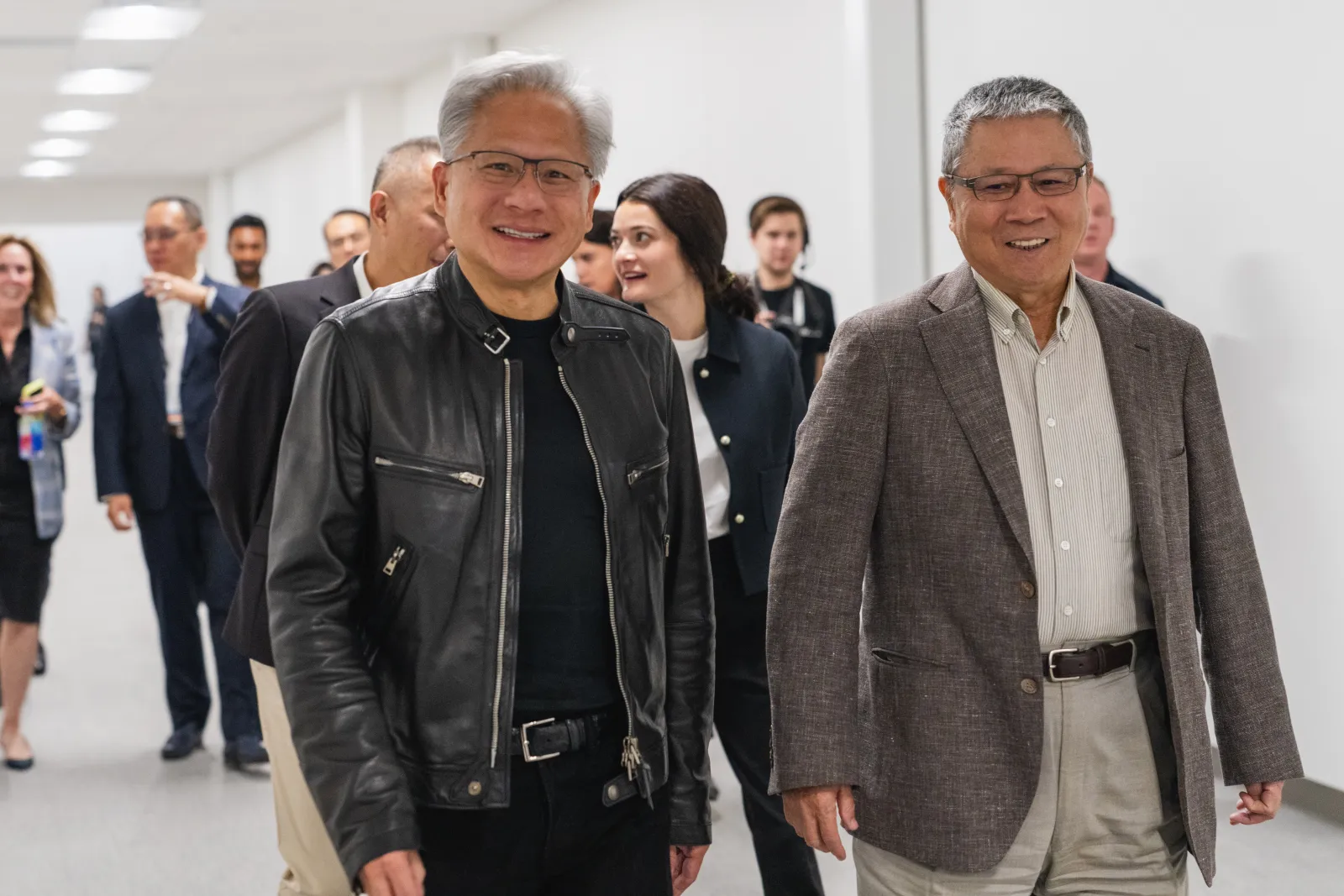 NVIDIA and Wistron leaders walking through the Fort Worth facility