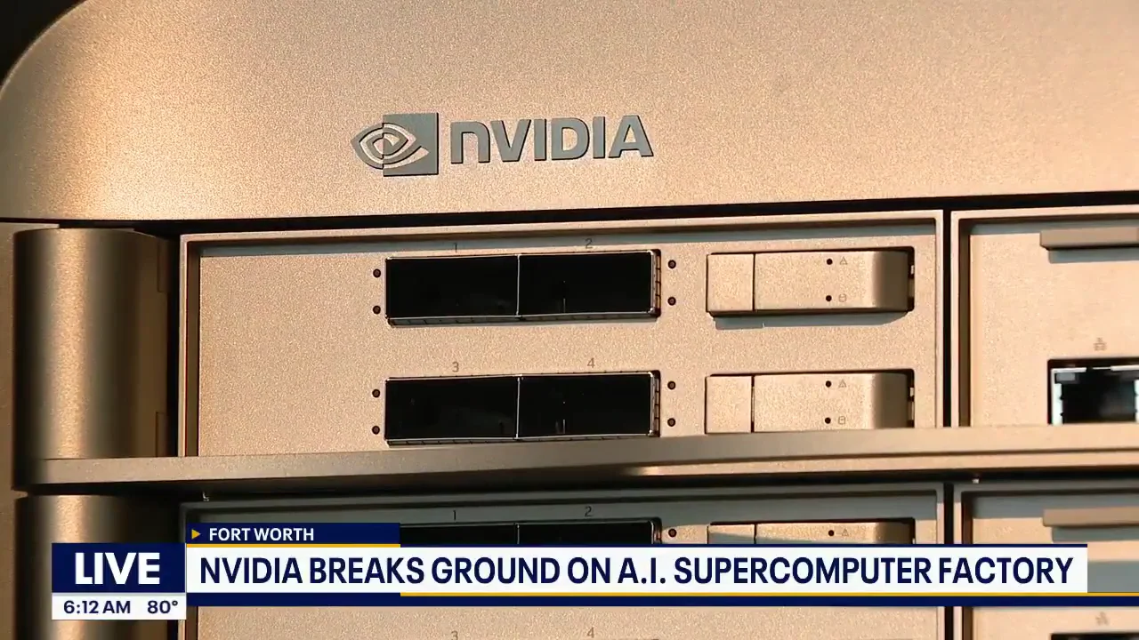 FOX 26 News coverage of NVIDIA AI supercomputer factory groundbreaking in Fort Worth