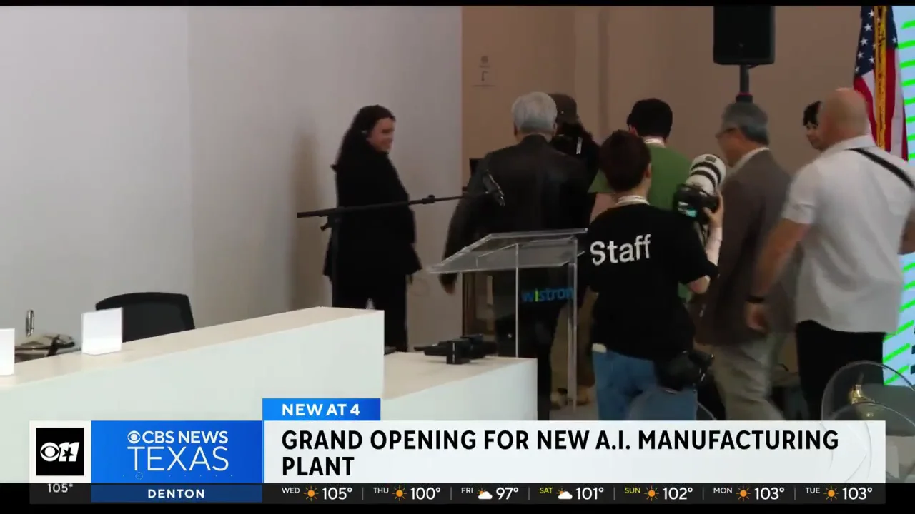 CBS News Texas coverage of AI manufacturing plant grand opening